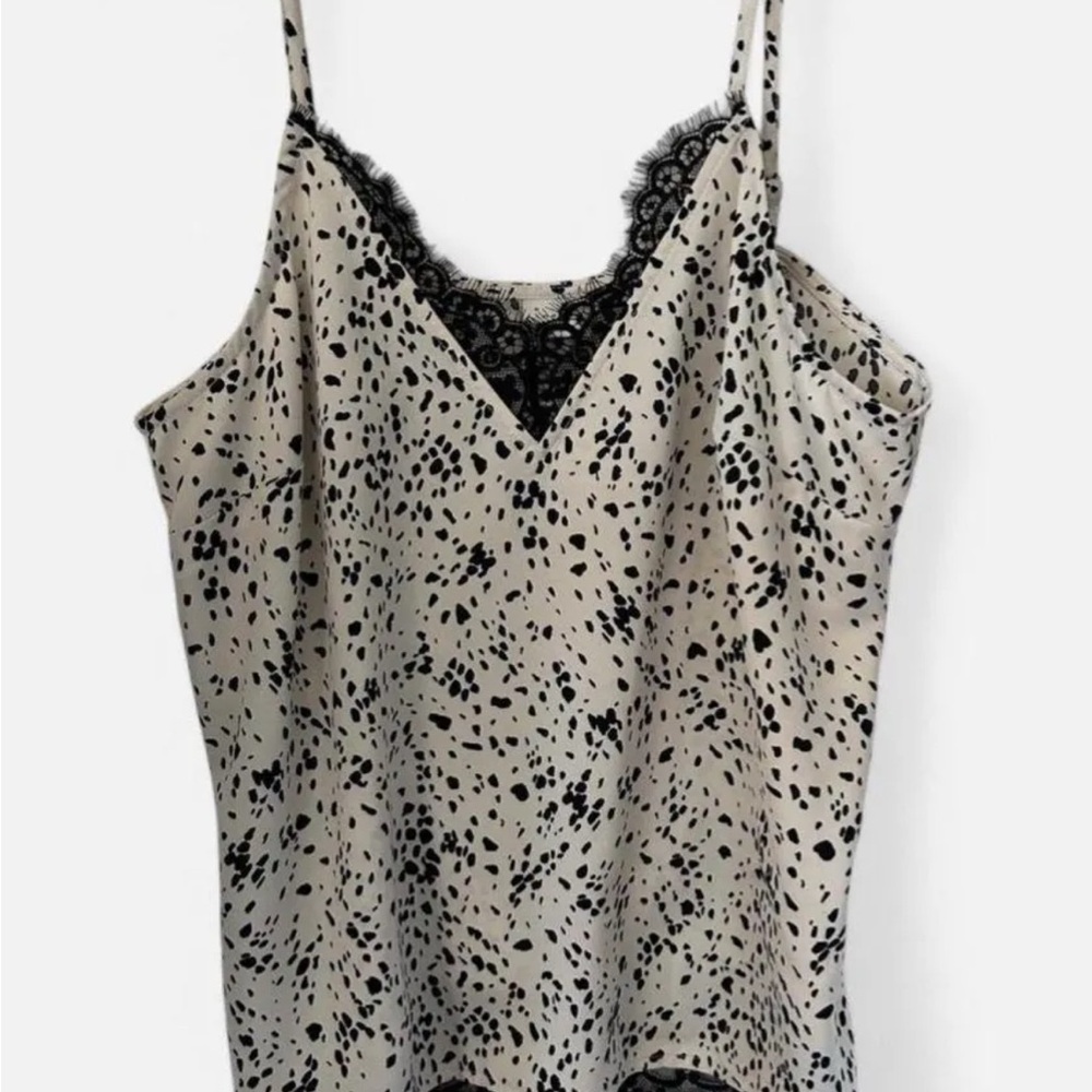 Elegant Black and Cream Spotted Women's Top